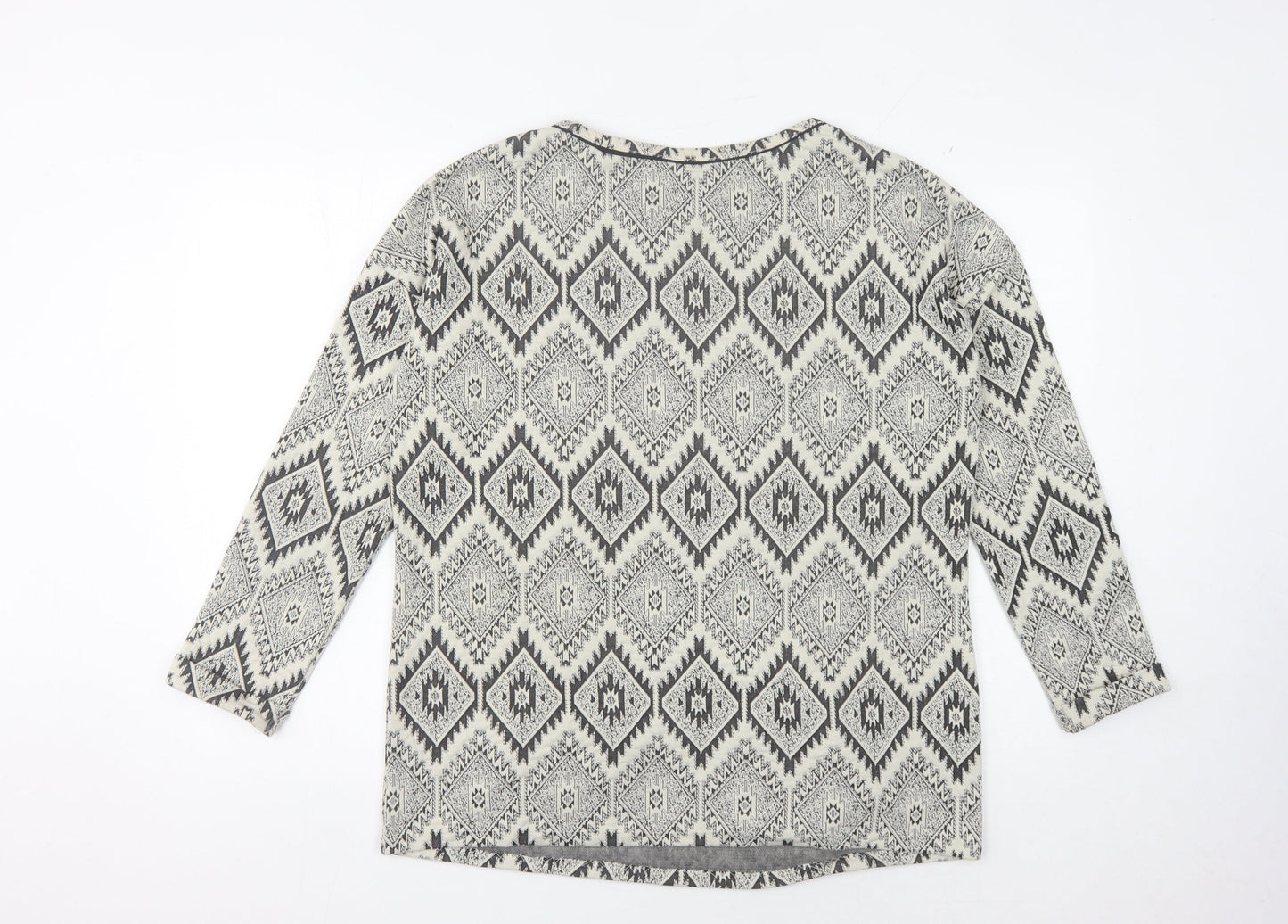 Debenhams Women's Grey Geometric Jumper Size 14