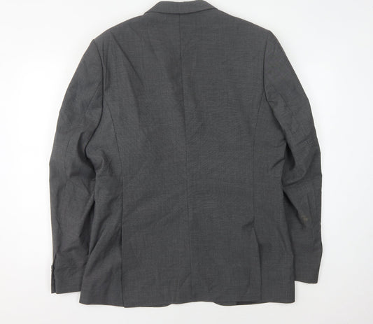 H&M Men's Grey Blazer 44 Regular Fit