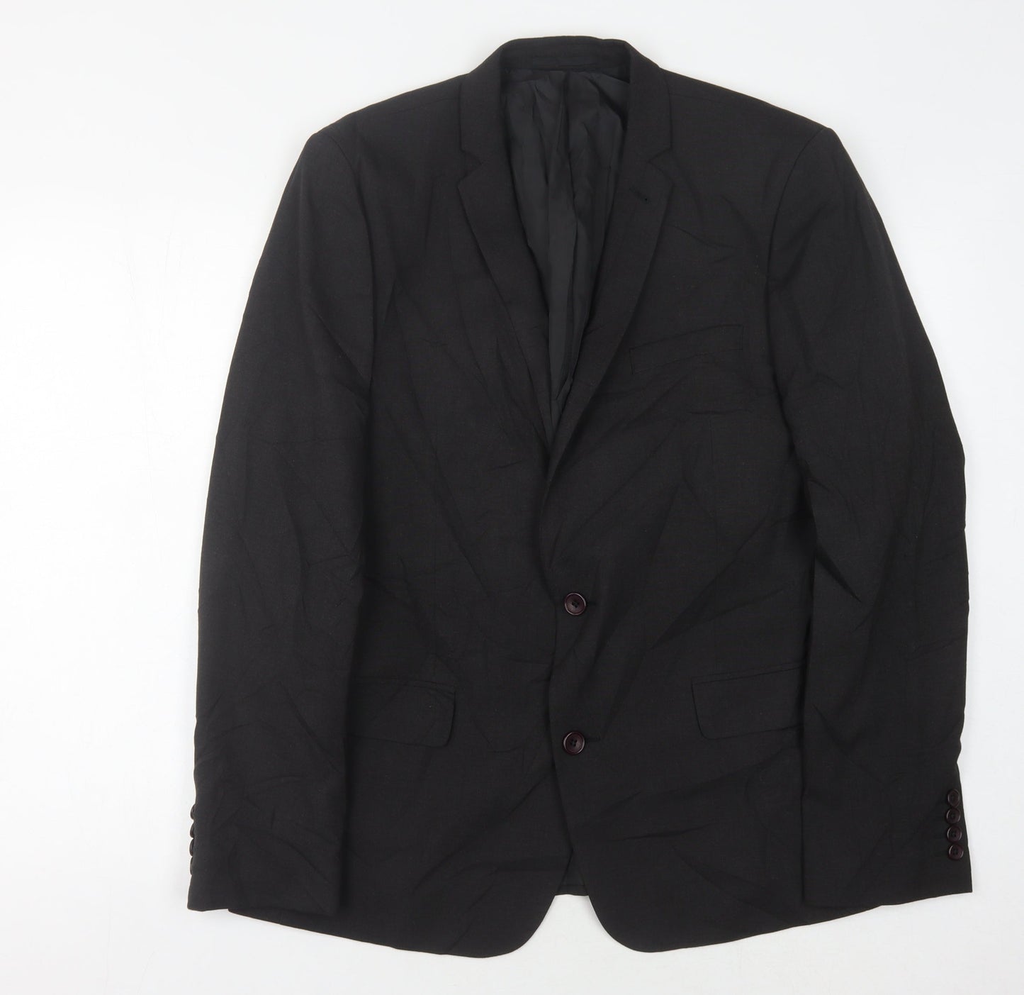 ASOS Men's Black Blazer 42 Regular Notch Lapel Formal