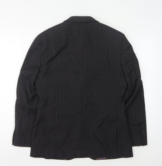 Next Men's Black Striped Slim Blazer, Size 36S