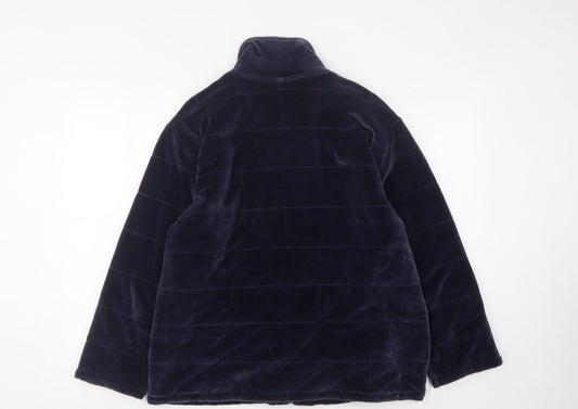 Poppy Women's Blue Velvet Full Zip Jacket - L