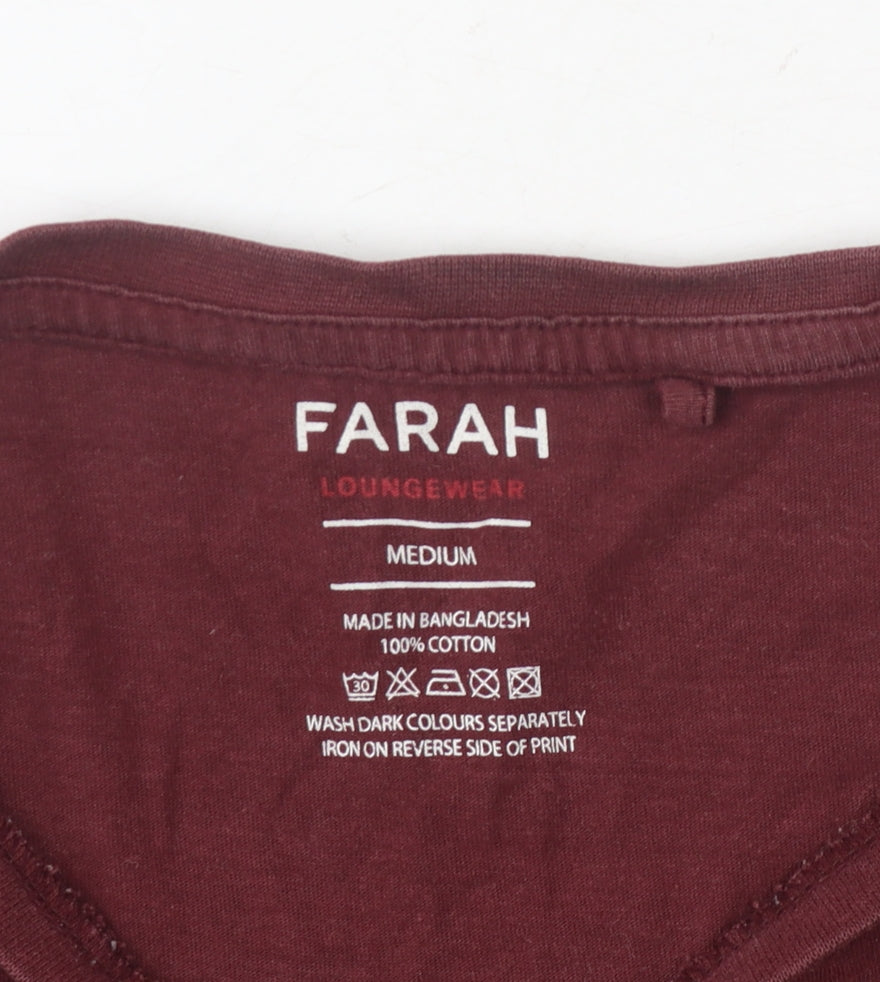 Farah Men's Red Medium Crew Neck T-Shirt