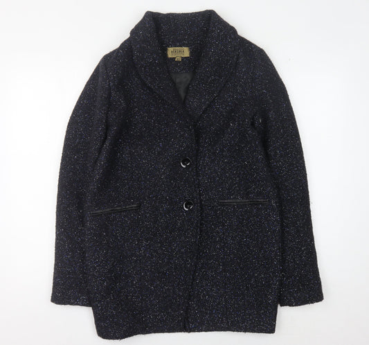 Bershka Women's Black Mid-Length Coat Size S