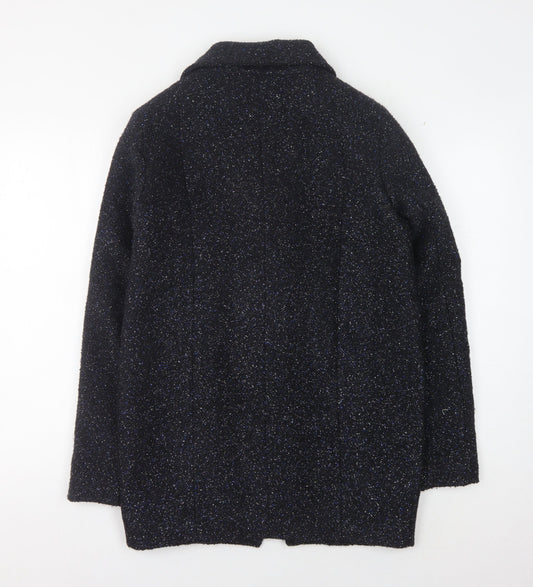 Bershka Women's Black Mid-Length Coat Size S