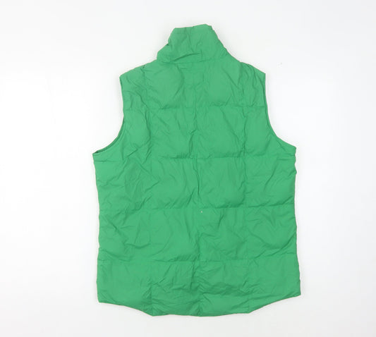Lands' End Women's Green Waistcoat Snap Closure S