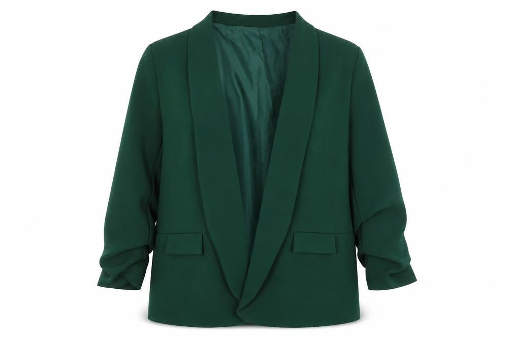 Boohoo Women's Green Blazer UK 18 Shawl Collar