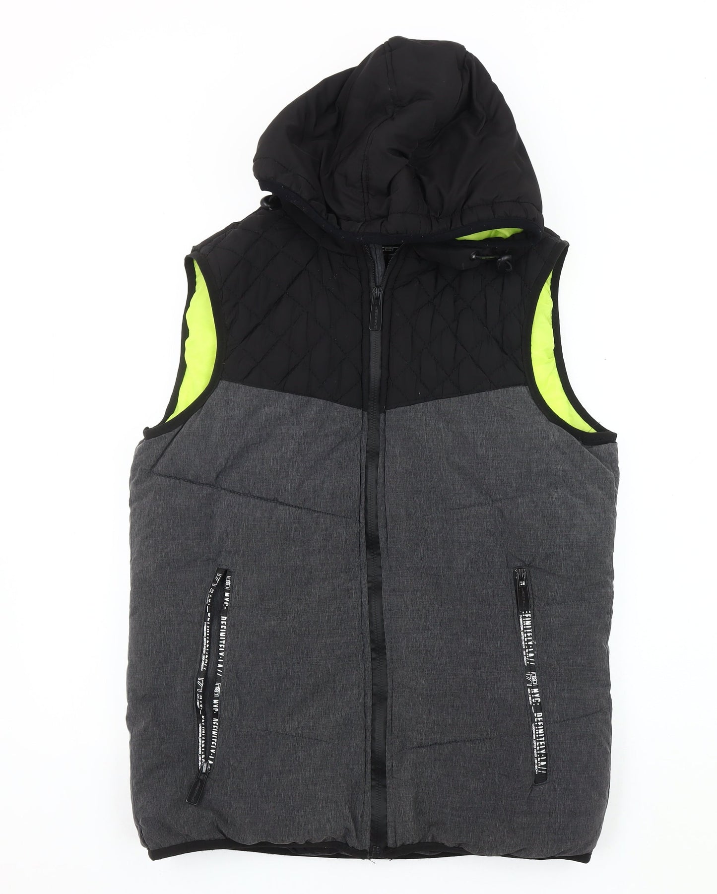 Chapter Men's Black Puffer Hooded Waistcoat S