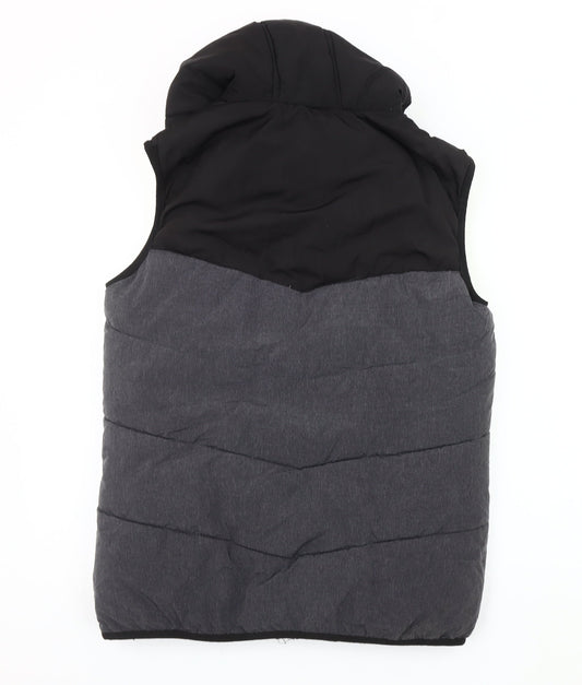 Chapter Men's Black Puffer Hooded Waistcoat S