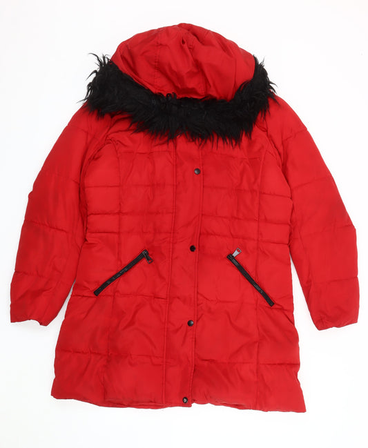 Studio Outerwear Red Women's Puffer Jacket Coat Size 14