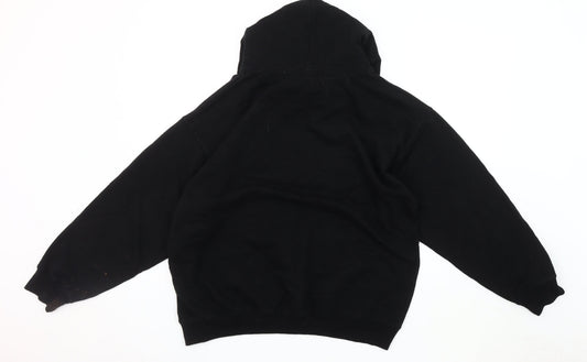 BoohooMAN Men's Black Pullover Hoodie S, Graphic Print