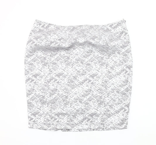 Marks and Spencer Women's Grey Geometric Pencil Skirt Size 20
