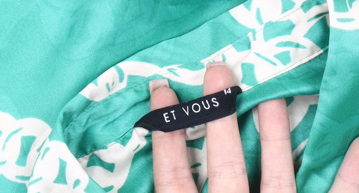 Et Vous Women's Green Button-Up Shirt Size 14