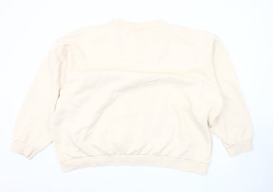 Daisy Street Women's Beige Graphic Logo Sweatshirt Size 22