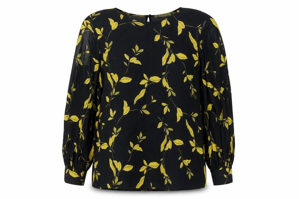Marks & Spencer Women's Black Floral Viscose Tunic Blouse, Size 18