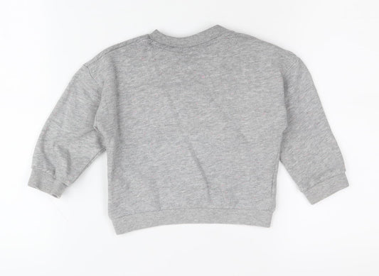 Adidas Grey Unisex Baby Pullover Jumper 9-12 Months