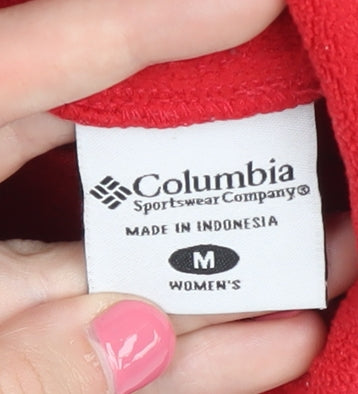 Columbia Women's Red 1/4 Zip Fleece Pullover Hoodie M