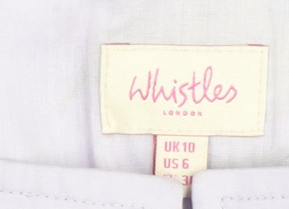 Whistles Women's Purple Embroidered Sleeveless Top Size 10