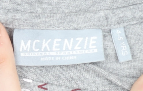 McKenzie Boys Grey Logo T-Shirt Size 4-5 Years