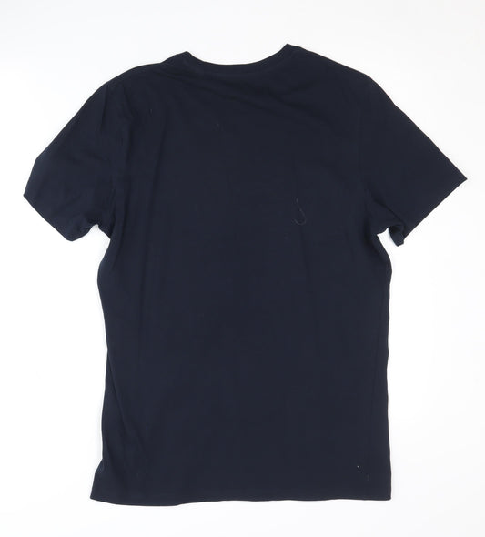 Jack & Jones Men's Blue Graphic Print T-Shirt Medium