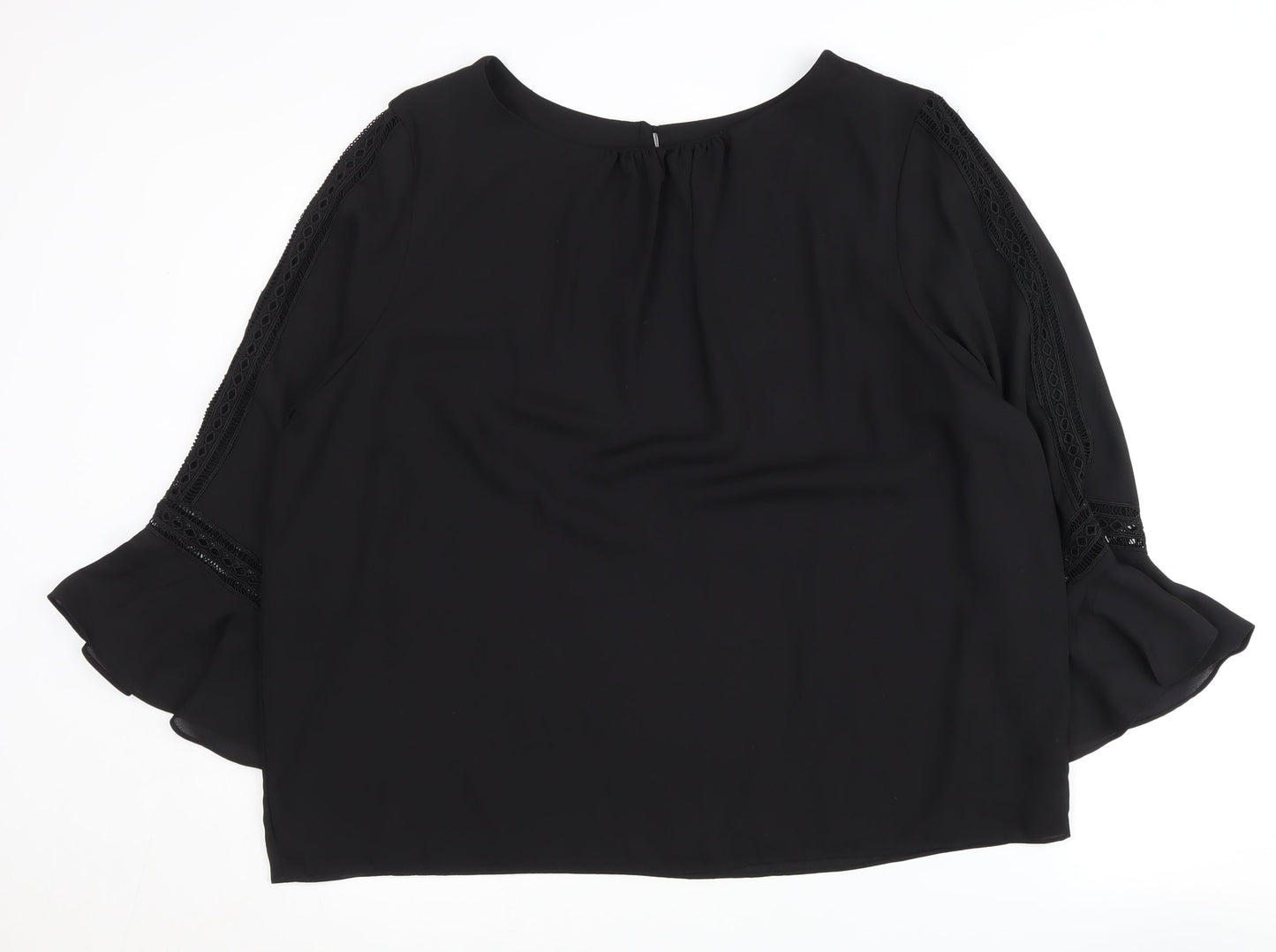 Wallis Women's Black Plus Size Lace Blouse - UK 20