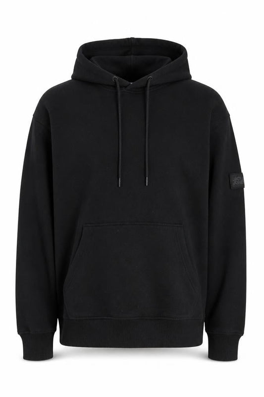 Mens UK S Regular JACK & JONES Black Pullover Hoodie