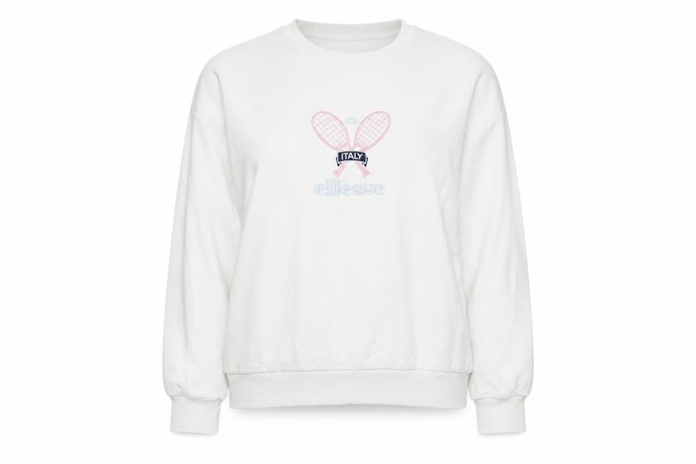 Womens UK 8 Regular ellesse White Pullover Sweatshirt