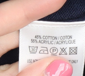 Calvin Klein Men's XL 1/4 Zip Sweatshirt Blue Grey