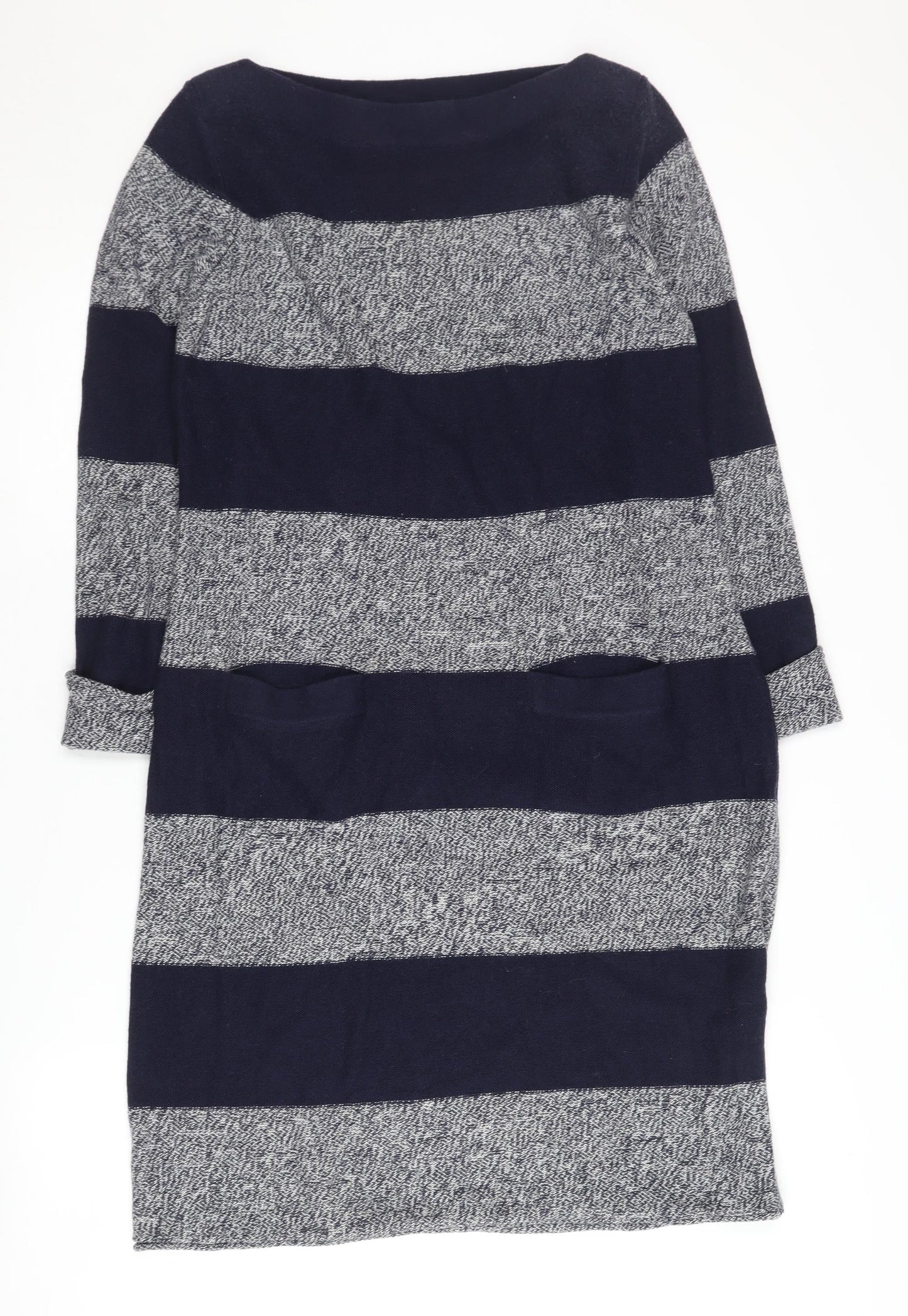 Boden Women's Striped 3/4 Sleeve Boat Neck Dress