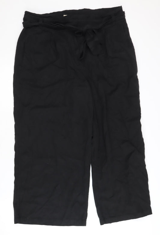 FatFace Women's Black Trousers, Size 16, Regular Fit