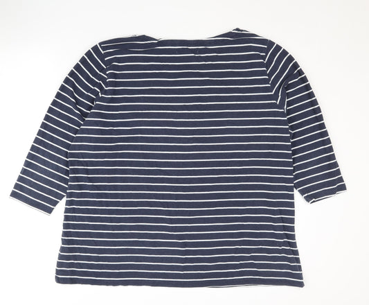 U.S. Polo Assn. Women's Blue Striped T-Shirt, 3XL