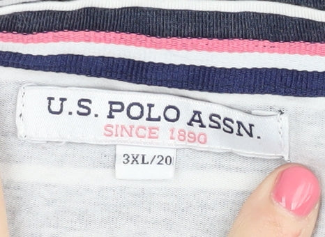 U.S. Polo Assn. Women's Blue Striped T-Shirt, 3XL