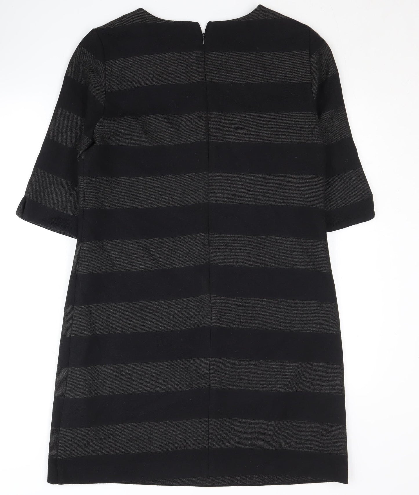 Phase Eight Women's Black Striped Shift Dress Size 12