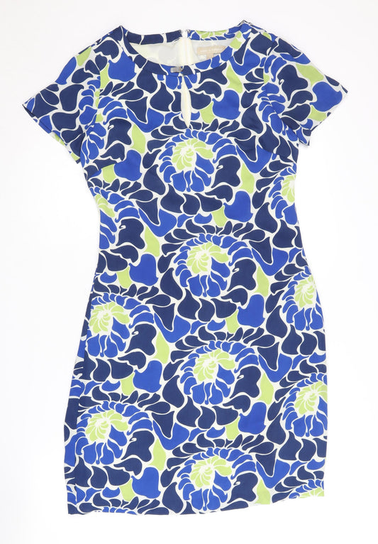 Banana Republic Women's Blue Sheath Dress S, Floral Elegance