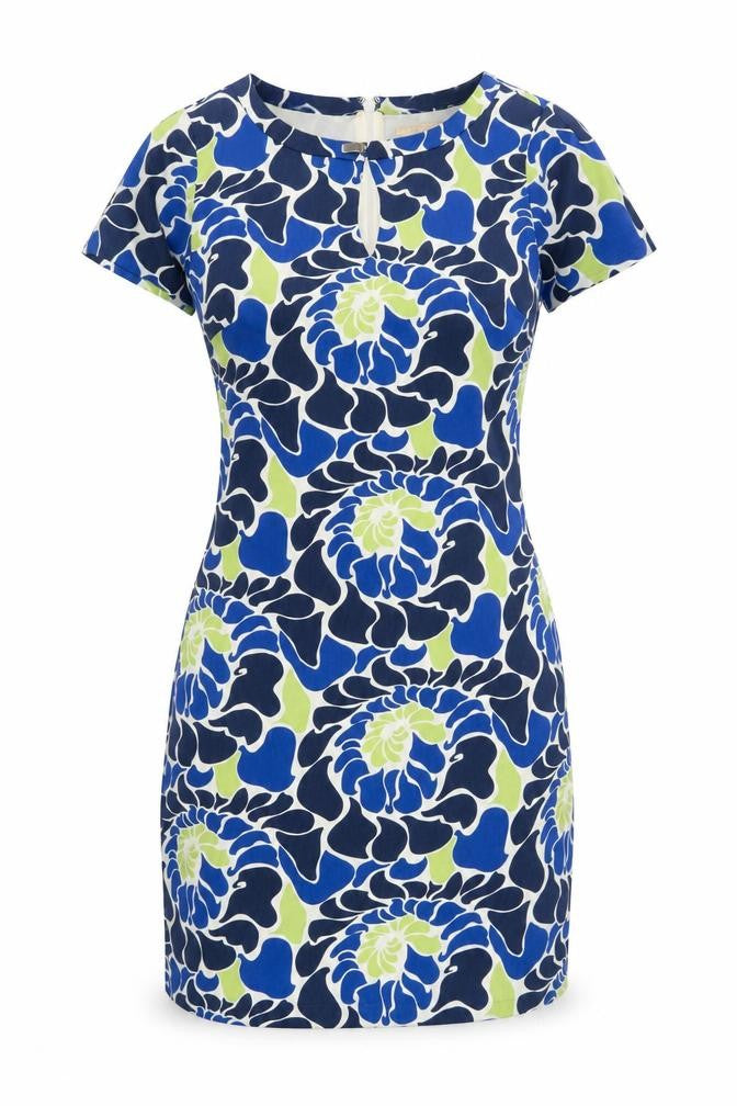 Banana Republic Women's Blue Sheath Dress S, Floral Elegance