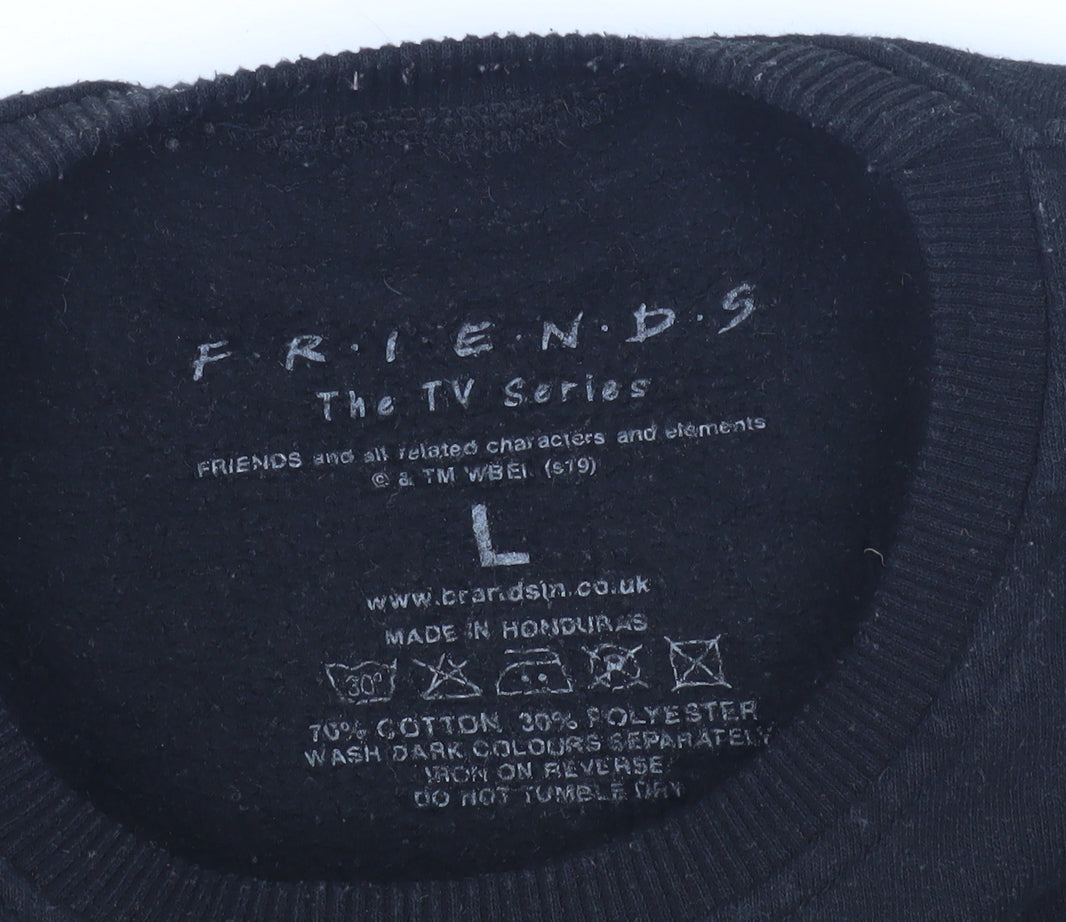 FRIENDS Black Unisex L Pullover Sweatshirt