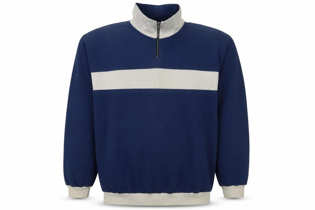 Springfield Men's Blue L Striped 1/2 Zip Sweatshirt