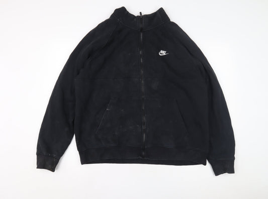 Nike Men's XL Black Full Zip Sweatshirt with Logo