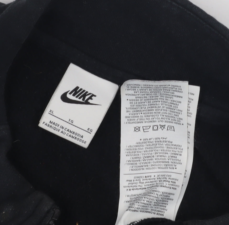 Nike Men's XL Black Full Zip Sweatshirt with Logo