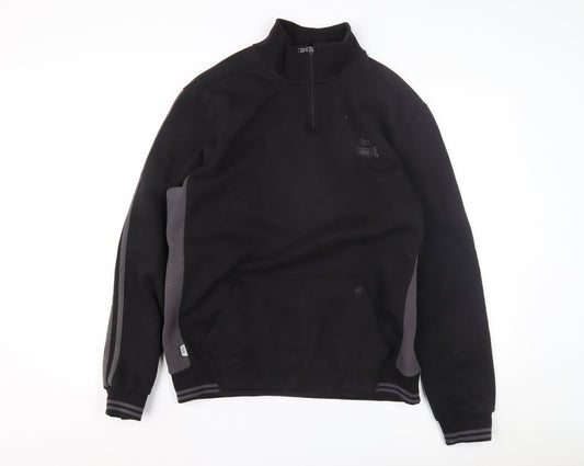 Lonsdale Men's Black 1/4 Zip Sweatshirt L