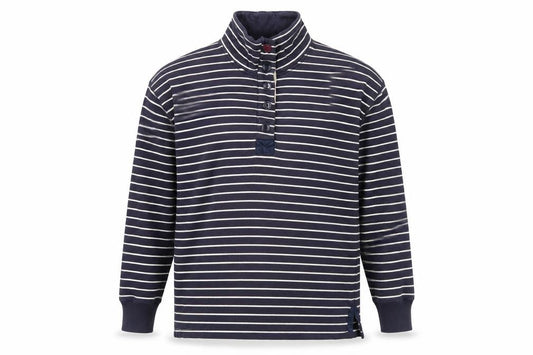Unisex Adults UK L Classic Joules Blue Henley Sweatshirt