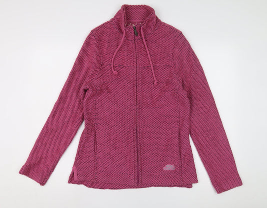 Weird Fish Women’s Pink Knit Jacket, SZ 12, Full Zip Hooded