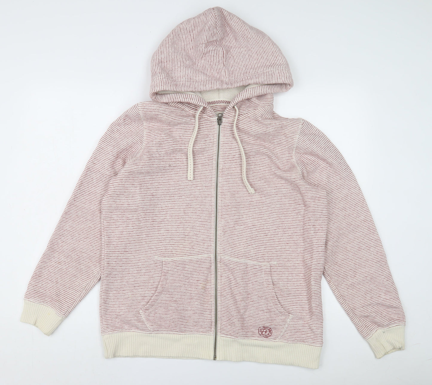 Fat Face Women's Red Striped Hoodie Size M