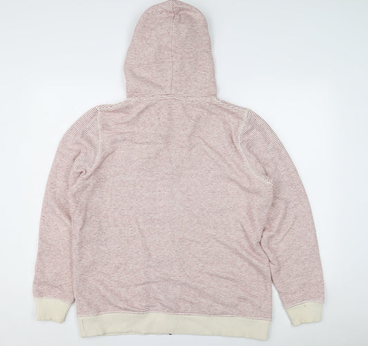 Fat Face Women's Red Striped Hoodie Size M