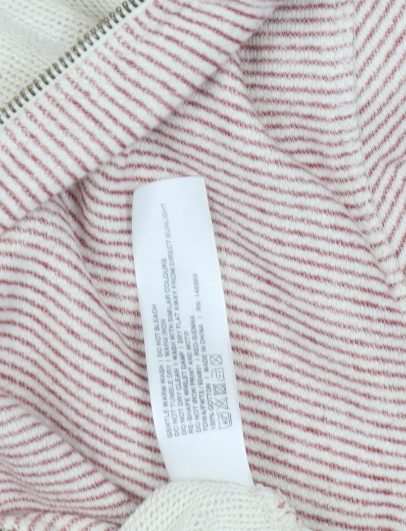 Fat Face Women's Red Striped Hoodie Size M