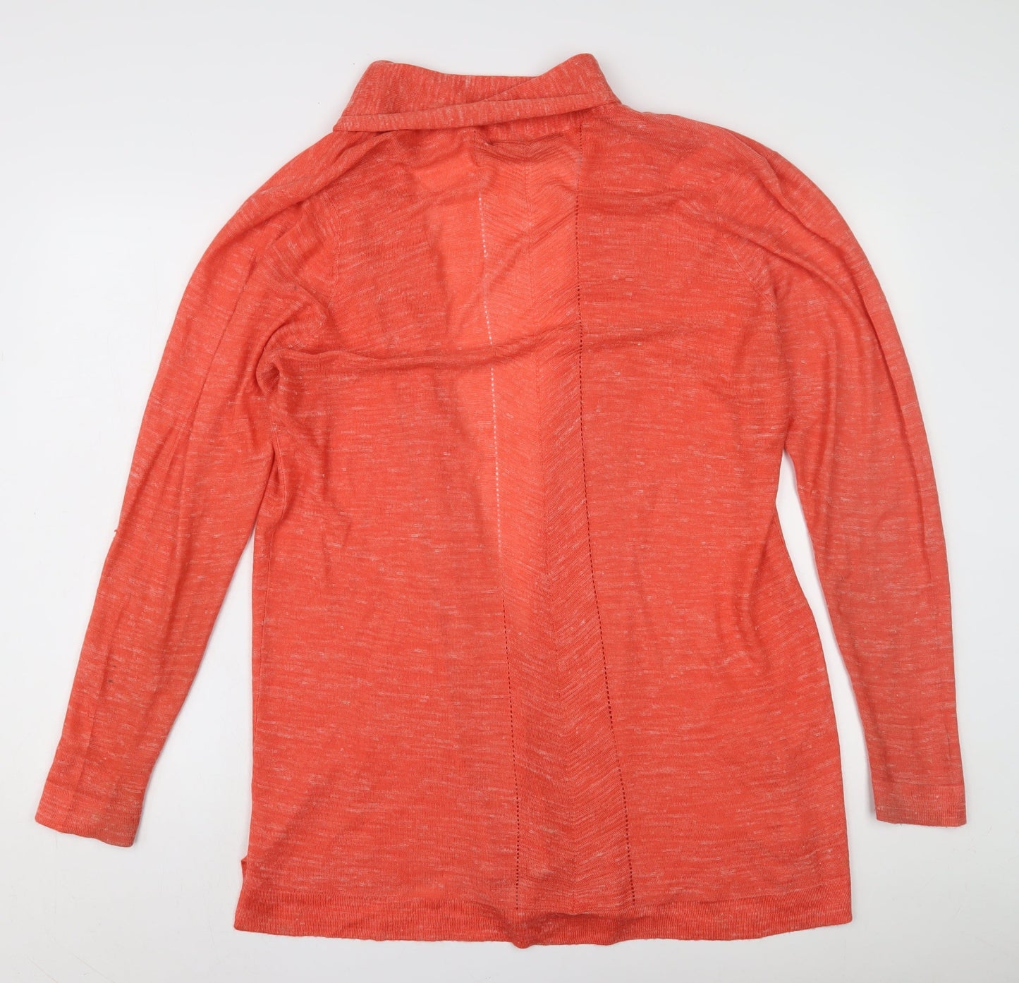 Isle Women's Orange Cardigan M Size Open-Knit
