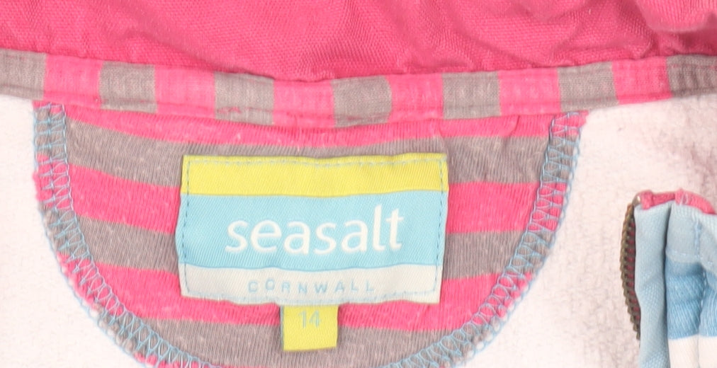 Seasalt Women's Blue Striped Sweatshirt, Size 14