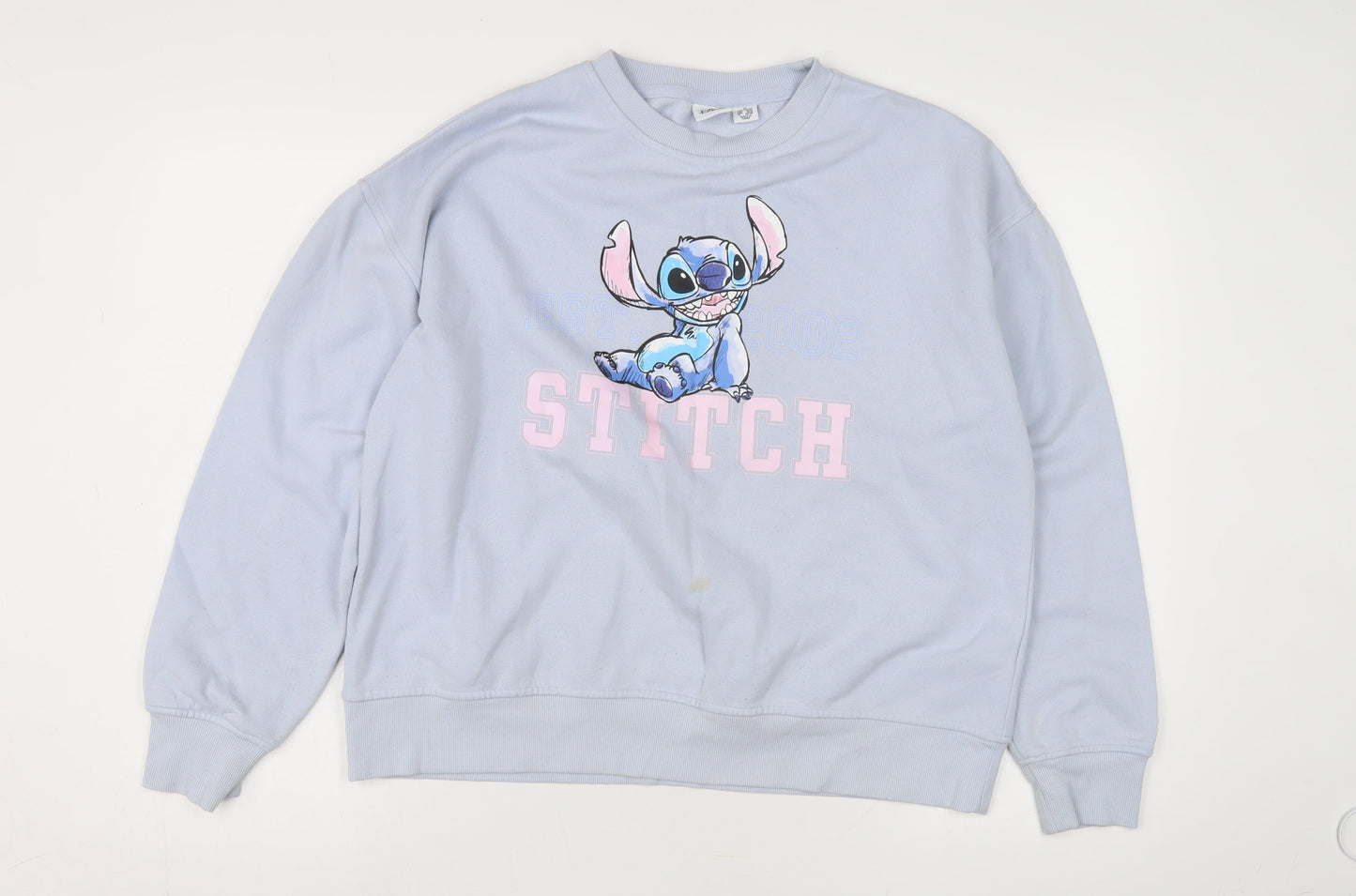 Disney Women's Blue Stitch Sweatshirt, Size 12, Pullover