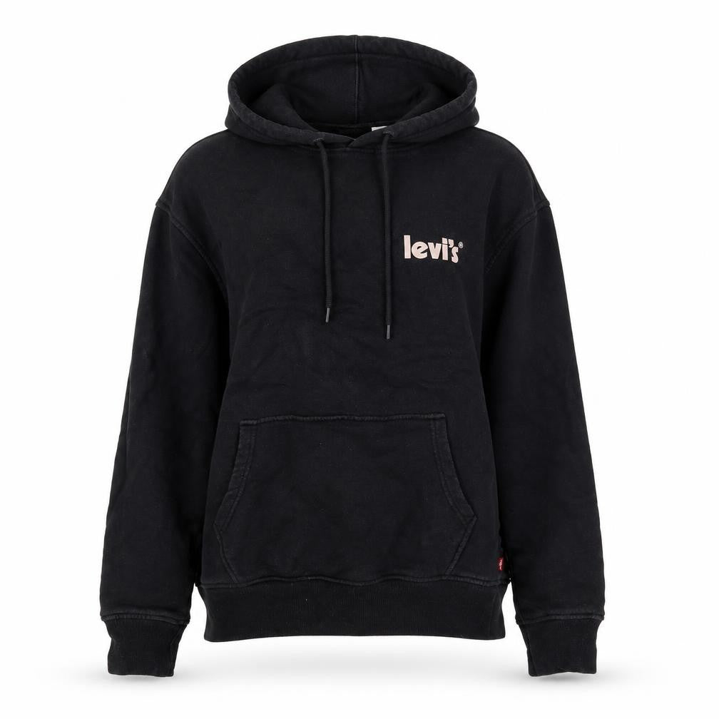 Unisex Adults UK XS Relaxed Levi's Black Pullover Hoodie