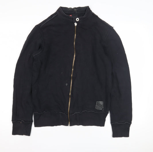 Diesel Men's Black M Basic Jacket, Full Zip, Stand-Up Collar