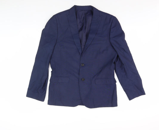 Moss London Men's Blue Blazer, Size 40, Polyester